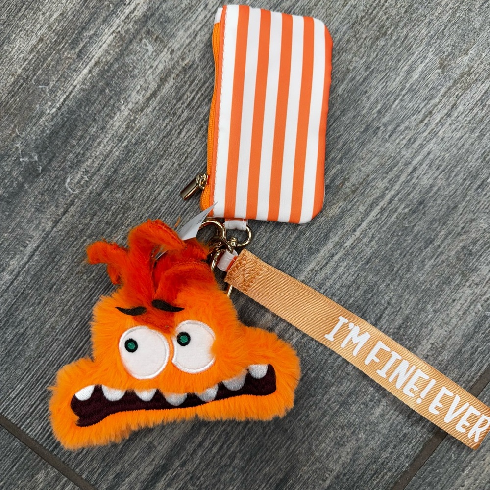 Disney Parks Inside Out 2 Anxiety Dual Pouch Wristlet Keychain